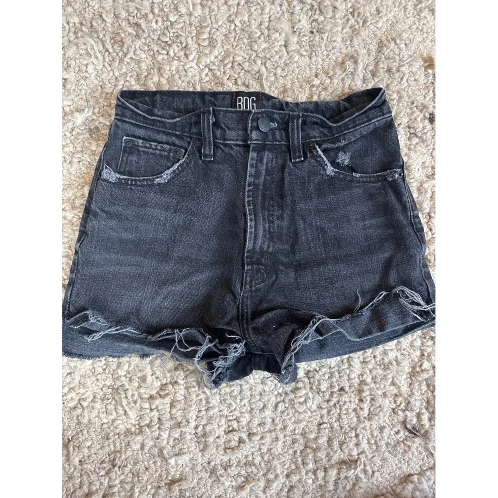 BDG Urban Outfitters‎ Girlfriend High-Rise Denim Shorts Washed Black 25